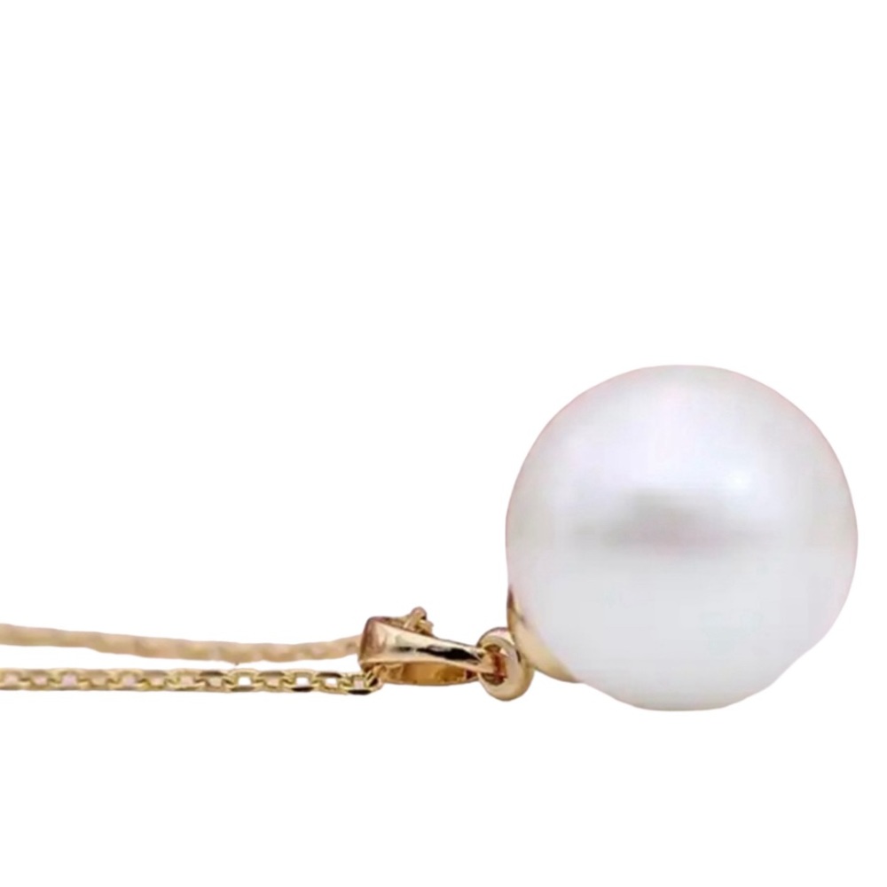 COPY - Freshwater White Pearl Pendant Rose Gold Plated Necklace - Picture 2 of 2